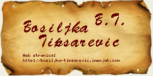 Bosiljka Tipsarević vizit kartica